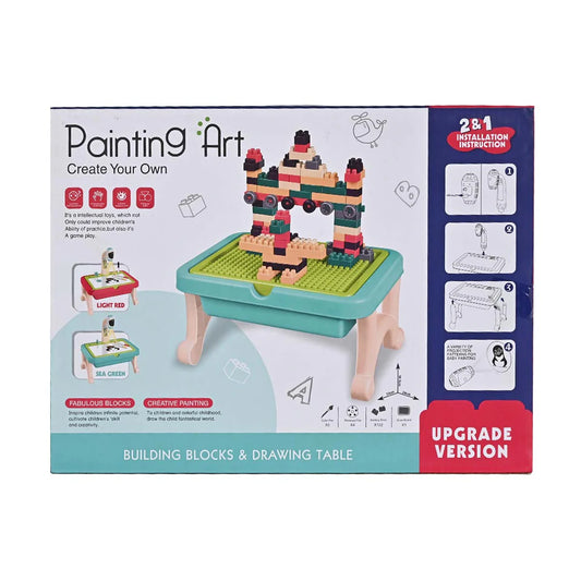 2-in-1 Building Blocks & Drawing Table