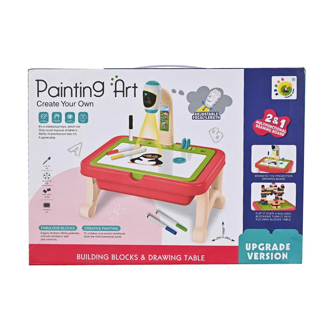 2-in-1 Building Blocks & Drawing Table