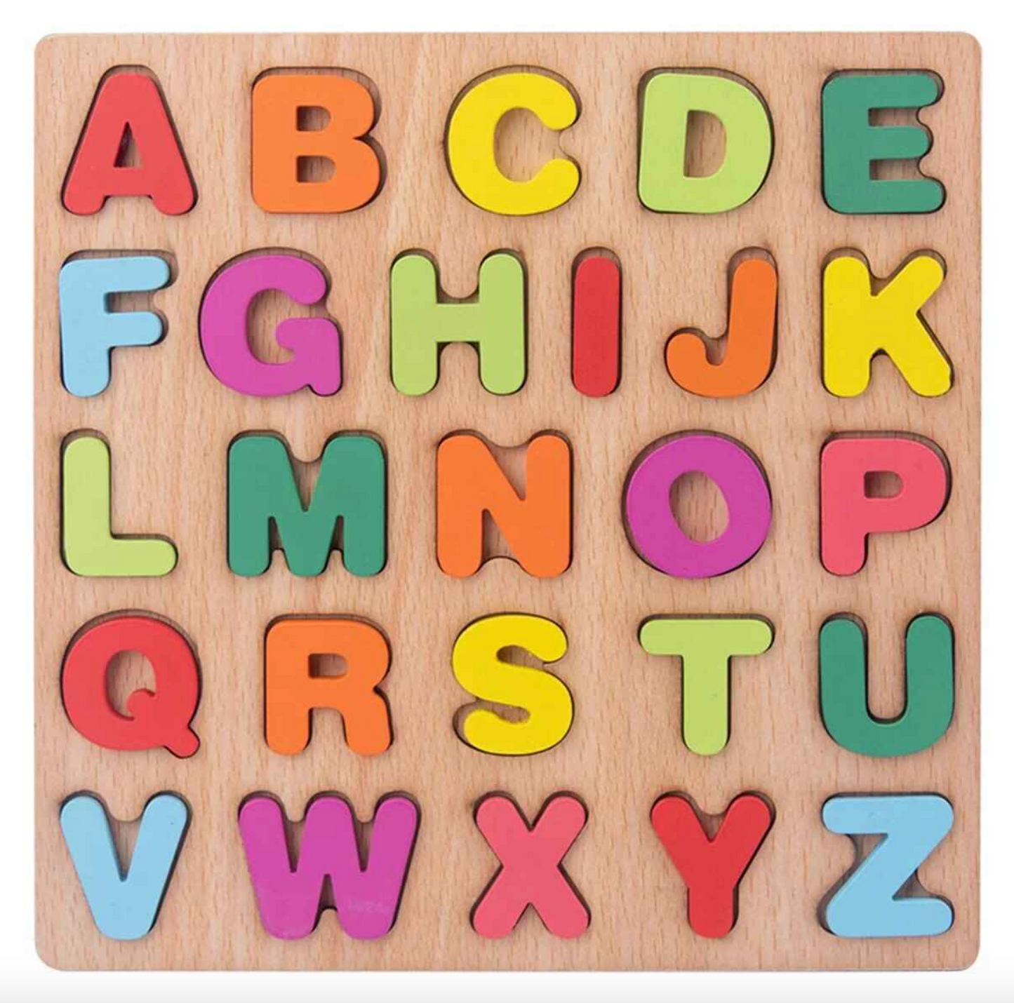 Educational learning letters numbers toy Alphabet Wooden Puzzle wooden matching game kids puzzle wooden board